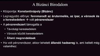 9B Történelem  A Bizánci Birodalom [upl. by Amedeo]