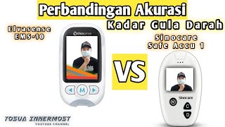 Perbandingan Akurasi Gula Darah Elvasense EMS10 amp Sinocare Safe Accu 1 [upl. by Steady942]