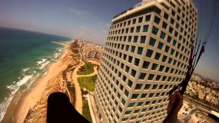 Paragliding over Netanya Israel HD [upl. by Otilia384]