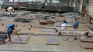 The first phase of steel buildings product steel installation column Part4 [upl. by Virgilia504]