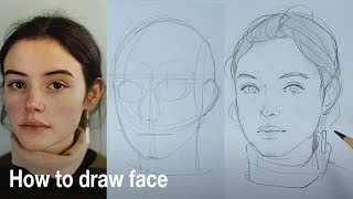 How to draw a face  step by step  draw with me [upl. by Oderfliw]