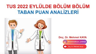 TUS 2022 Eylülde Bölüm Bölüm Taban Puan Analizleri [upl. by Eddy278]