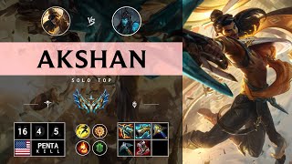 Akshan Top vs Kalista  NA Challenger Patch 1412 [upl. by Htenay727]