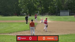 Walpole Varsity Baseball vs Natick [upl. by Elocyn]