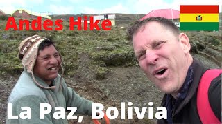 🇧🇴 Desolate EL CHORO Trail Bolivian Andes Hiking 4400Meter Altitude Budget Travel La Paz BOLIVIA [upl. by Ahsemik865]