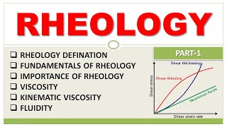 RHEOLOGY  PHYSICAL PHARMACY  PART1  VISCOSITY  FLUIDITY [upl. by Ytsirc]