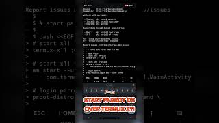 Start Parrot OS from Command Line via termux parrotos [upl. by Ifok]