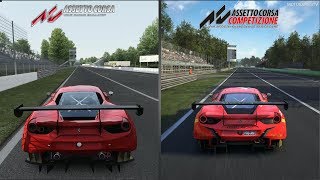 Assetto Corsa vs Assetto Corsa Competizione  Ferrari 488 GT3 at Monza Comparison [upl. by Edie]