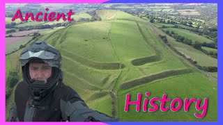 Exploring Ancient Roman Roads amp Maiden Castle Adventure on Honda Transalp 750 [upl. by Nnaacissej]