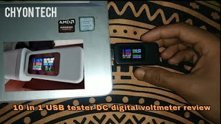 10 in 1 USB tester DC Digital voltmeter review  CHYON TECH  Usb voltmeter review [upl. by Onaicnop]