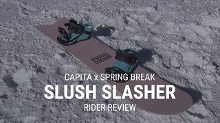 CAPiTA Spring Break Slush Slasher 2019 Snowboard Rider Review  Tacticscom [upl. by Leffen172]