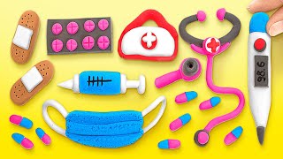 Crafting Playful Miniature Doctor Set With Clay  FUN DIY 🏥 [upl. by Byron]