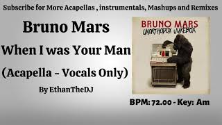 Bruno Mars  When I was Your Man Acapella  Vocals Only [upl. by Reseda]