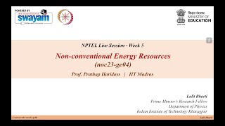 NonConventional Energy Resources  Week 5  NPTEL TA live session noc23ge0424 by Lalit Bharti [upl. by Yssor]