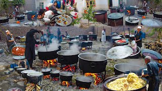 Amazing Afghanistan marriage ceremony  Afghan village food  Kabuli Pulao [upl. by Retsim]