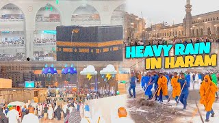 Rain Heavy in haram⛈️  6 August 2024  Makkah Live Today  Makkah Madina vlog [upl. by Nosned]