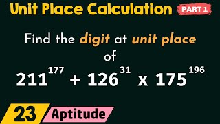 Unit Place Calculation Part 1 [upl. by Otrebla]