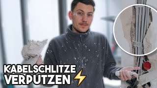 Kabelschlitze vom Elektriker richtig verputzen ⚡️  kreativtobi [upl. by Norab957]