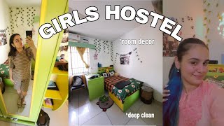 HOSTEL ROOM CLEAN UP  MIT Manipal girls hostels  deep clean rearranging decorating and more [upl. by Godderd594]