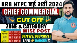 RRB NTPC CUT OFF  ZONE WISE VACANCY 2024  CHIEF COMMERCIAL  CATEGORY WISE POST  BEST  SAFE ZONE [upl. by Horan]