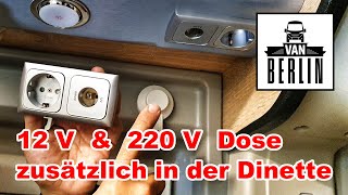 12V  220V Steckdose in der Dinette einfach nachrüsten  mehr Dosen im Van Clever Move  Celebration [upl. by Bordy769]