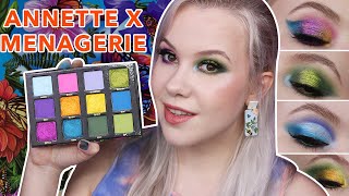 Annette x Menagerie Cosmetics Serenity Palette  4 Looks  Swatches [upl. by Ciapha]