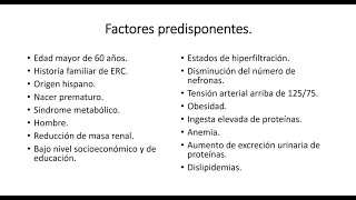 Insuficiencia Renal Crónica Factores de riesgo [upl. by Patti]