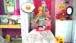 Barbie Sick Day Morning Routine in Dream House  Fun Toys for Kids [upl. by Fahey161]