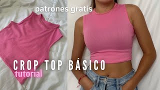 TUTORIAL CROP TOP BÁSICO patrones gratisBecky Valenzuela [upl. by Rye]