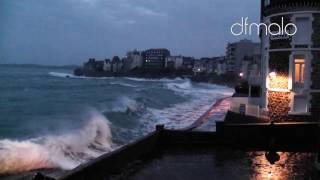 SaintMalo Grande marée big waves 16122016 [upl. by Anehsat]