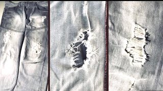 How to fix ripped distressed jeans and stop fraying [upl. by Ocirema]