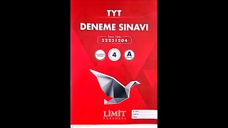 LİMİT YAYINLARI TYT DENEME SINAVI SORU ÇÖZÜMLERİ 25072023 [upl. by Treulich]