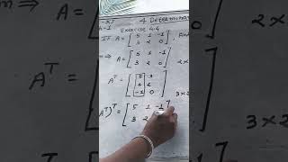 Std11 4Matrices Exercise 44Q56 Write Transpose of Transpose of matrix A Math 1 [upl. by Steffie]