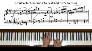 KreislerRachmaninoff Liebesleid Loves Sorrow Piano Tutorial Part 2 [upl. by Keyek]