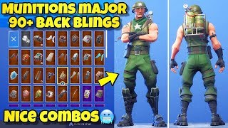 NEW quotMUNITIONS MAJORquot SKIN Showcased With 90 BACK BLINGS Fortnite Battle Royale MUNITIONS MAJOR [upl. by Grantley]