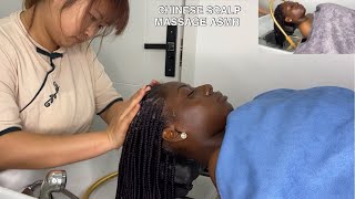 ASMR CHINESE SCALP MASSAGE ON BRAIDS  ASMR 편안한 두피 마사지 및 트리트먼트 [upl. by Eetnuahs]