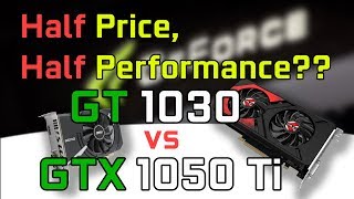 GeForce GT 1030 vs GTX 1050 Ti  Half Price Half Performance i7 4790K [upl. by Madalena800]