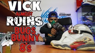 Vick Almighty almost ruins Bugs Bunny Air Jordan 8 [upl. by Llertnad]