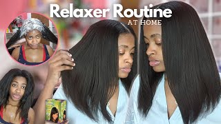 How I Relax My Hair At Home My At Home Relaxer Routine 2023 [upl. by Yekcim]