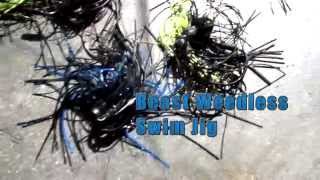 DampM Custom Baits BEAST Weedless Swim Jig [upl. by Lipman]