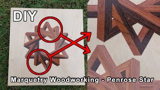 Marquetry Woodworking  PenroseTriangle Star [upl. by Fesuoy]