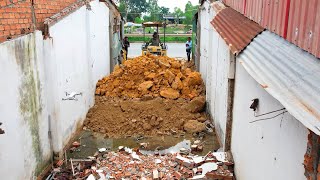 Video from beginning to end Project pouring submerged soil with a small dozer to clear the old house [upl. by Rist491]