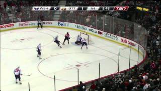 Karlsson vs the Washington Capitals February 22 2012 [upl. by Nirehtac187]