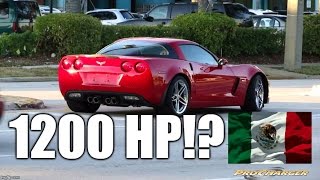 1200 HP F1 Procharged Corvette Z06 Street Race [upl. by Trager948]