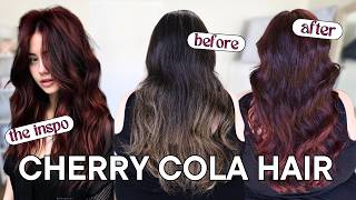 Dark Red Cherry Cola Hair Color 🍒 How to Formulate Burgundy Redhead without Bleach easy tutorial [upl. by Lanza339]