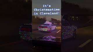 Car wrapped in Christmas lights and a bow [upl. by Ahsenek695]