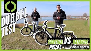 DUBBELTEST  Batavus DINSDAG sport 30 VS Cortina MOZZO 8  Derailleur of riem [upl. by Ladnar]