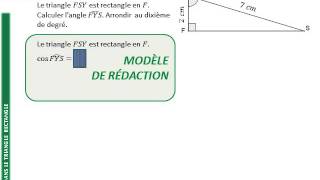 4ème  COSINUS  Calcul dangles [upl. by Harbot781]