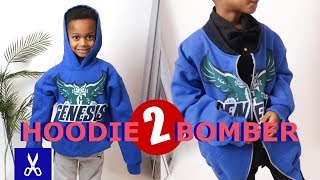 How To Make A Bomber Jacket The Easy Upcycle Way  BlueprintDIY [upl. by Nyrrek]