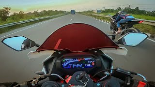 হাড্ডা হাড্ডি লড়াই  GPX DEMON VS YAMAHA R15 V4 VS YAMAHA R15 V3  TOP SPEED TEST [upl. by Llerihs564]